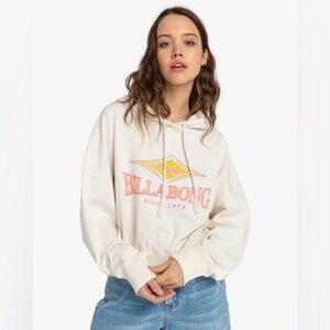 NWT Billabong All Time Fleece Hoodie Pullover Cropped Boxy Surfer Women’s XS / 6